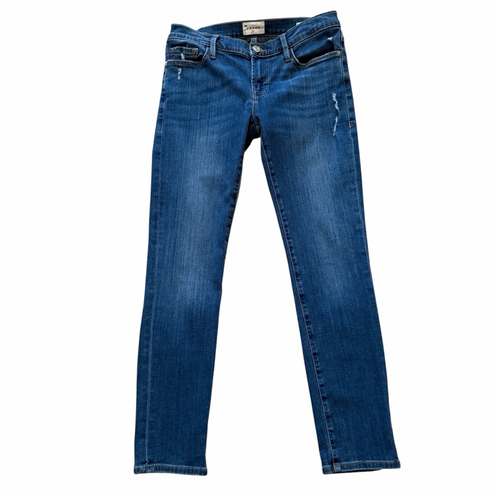 Frame Blue Denim "La Garcon" Lightly Distressed Boyfriend Jean 26